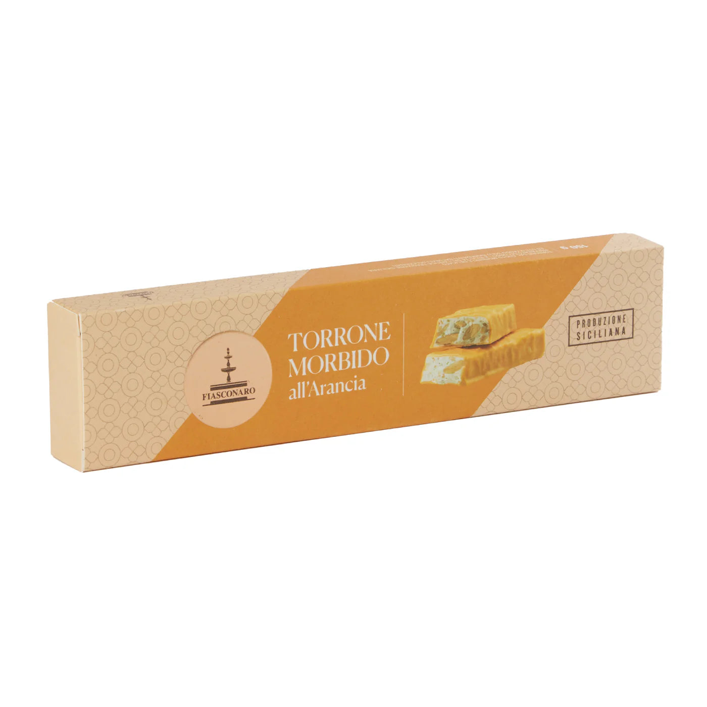 Fiasconaro Soft Sicilian Torrone Covered in White Chocolate - Orange
