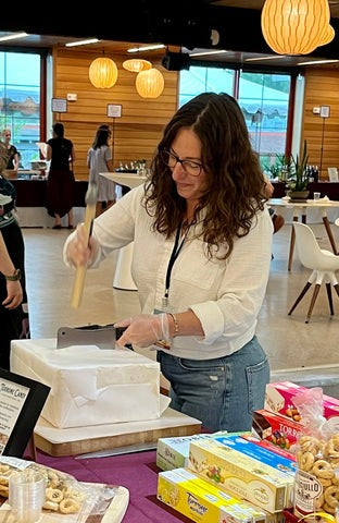 Chopping Torrone in Vermont - Torrone Candy