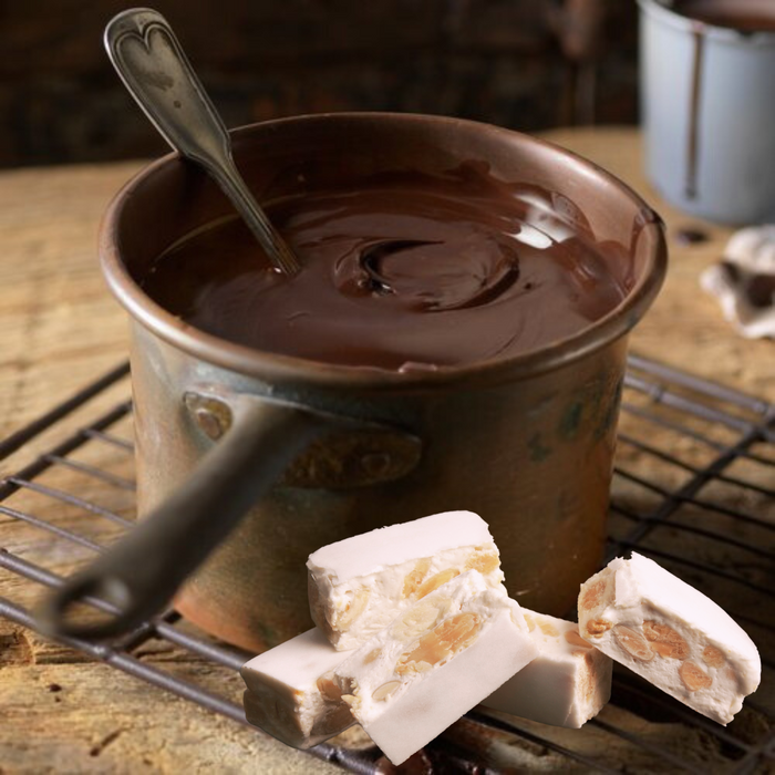 Italian hot chocolate and torrone