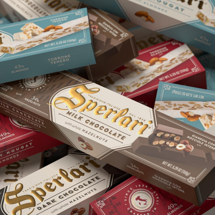 Sperlari torrone, chocolates, and caramelle from Cremona, Italy, available at Torrone Candy
