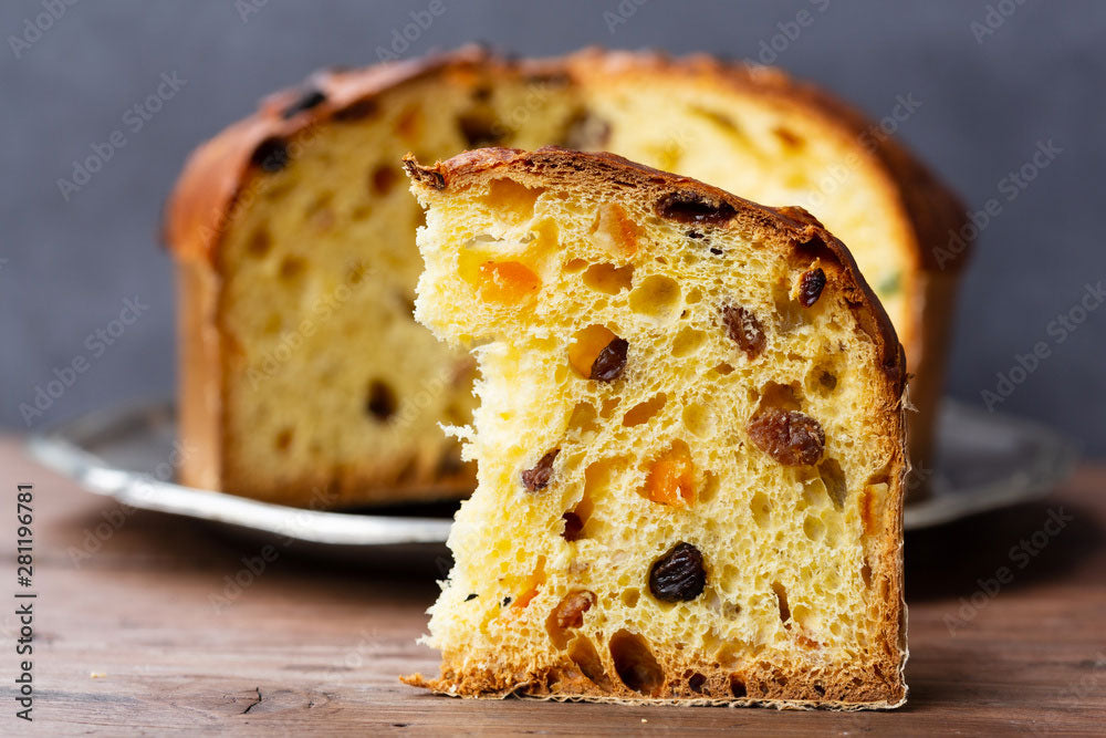 Slice of panettone -Italian Christmas Cake