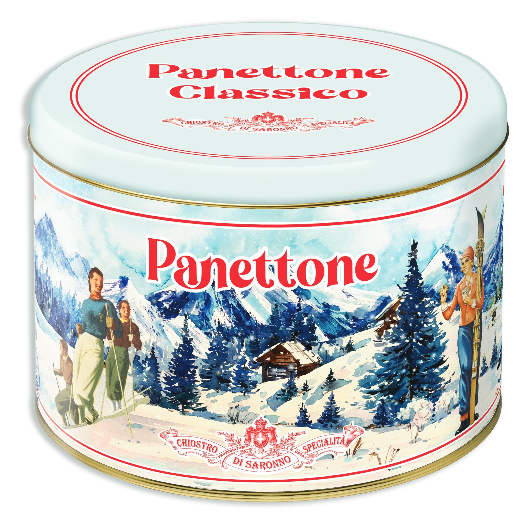 Chiostro di Saronno Classic Panettone Skiers Tin