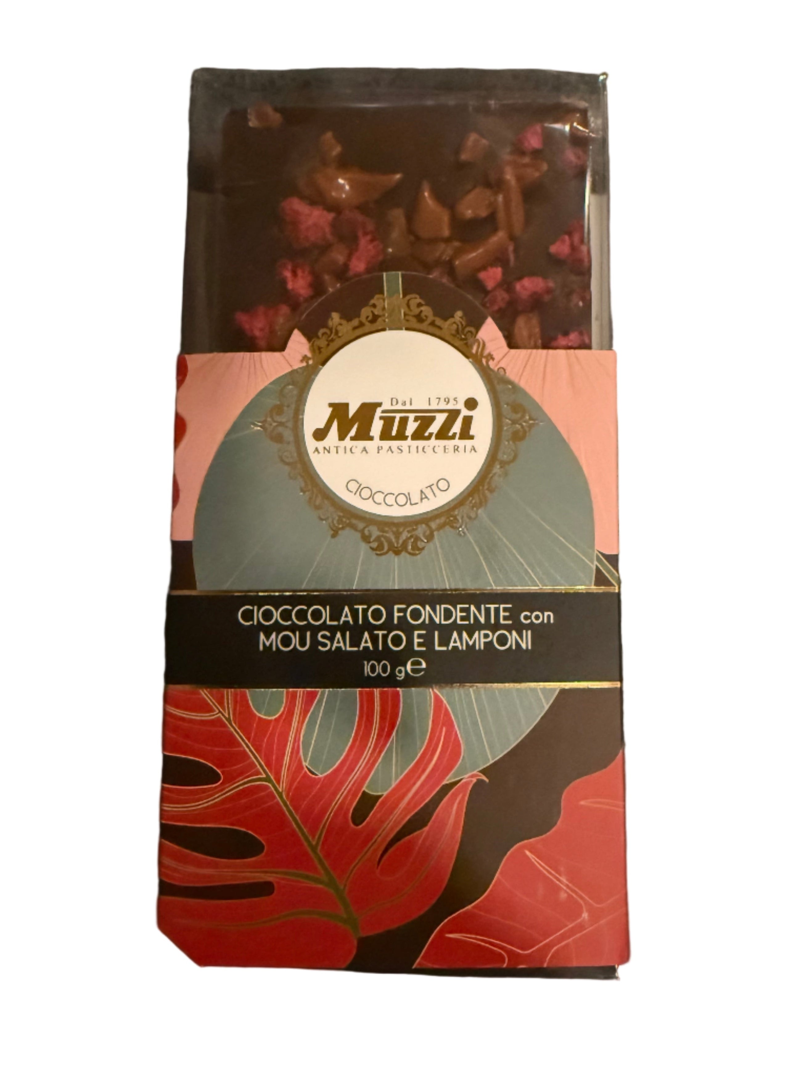 Muzzi Dark Chocolate Bar - Salted caramel & raspberries