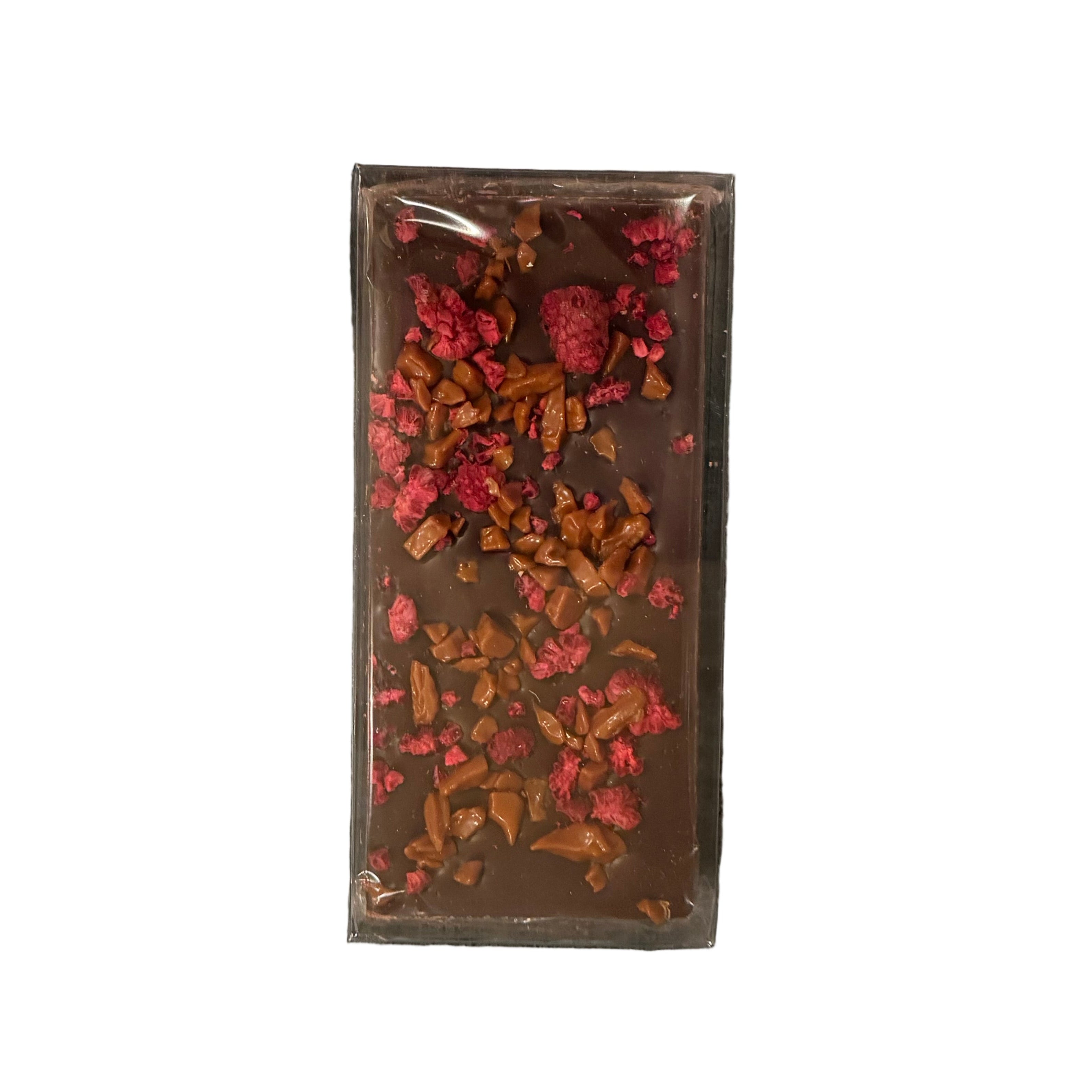 Muzzi Dark Chocolate Bar - Salted caramel & raspberries