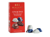 Majani Cinquino milk and dark chocolate box with four wrapped chocolate candies displayed in front on a white background.