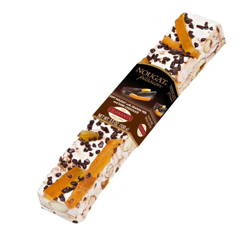 Quaranta Soft Torrone Bar - Dark Chocolate Orange - Torrone Candy