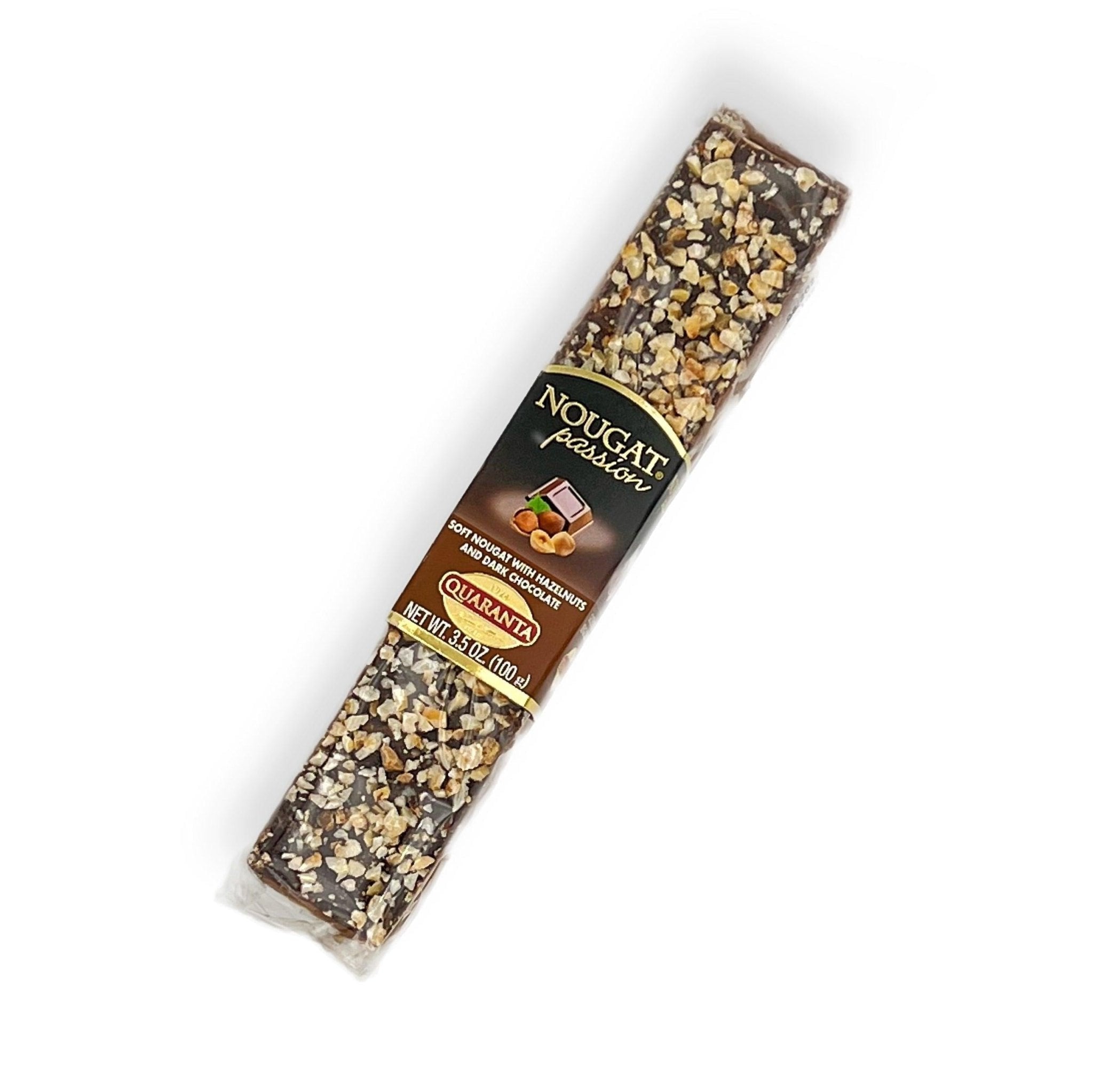 Quaranta Soft Torrone Bar -Chocolate Nougat with Hazelnuts - Torrone Candy