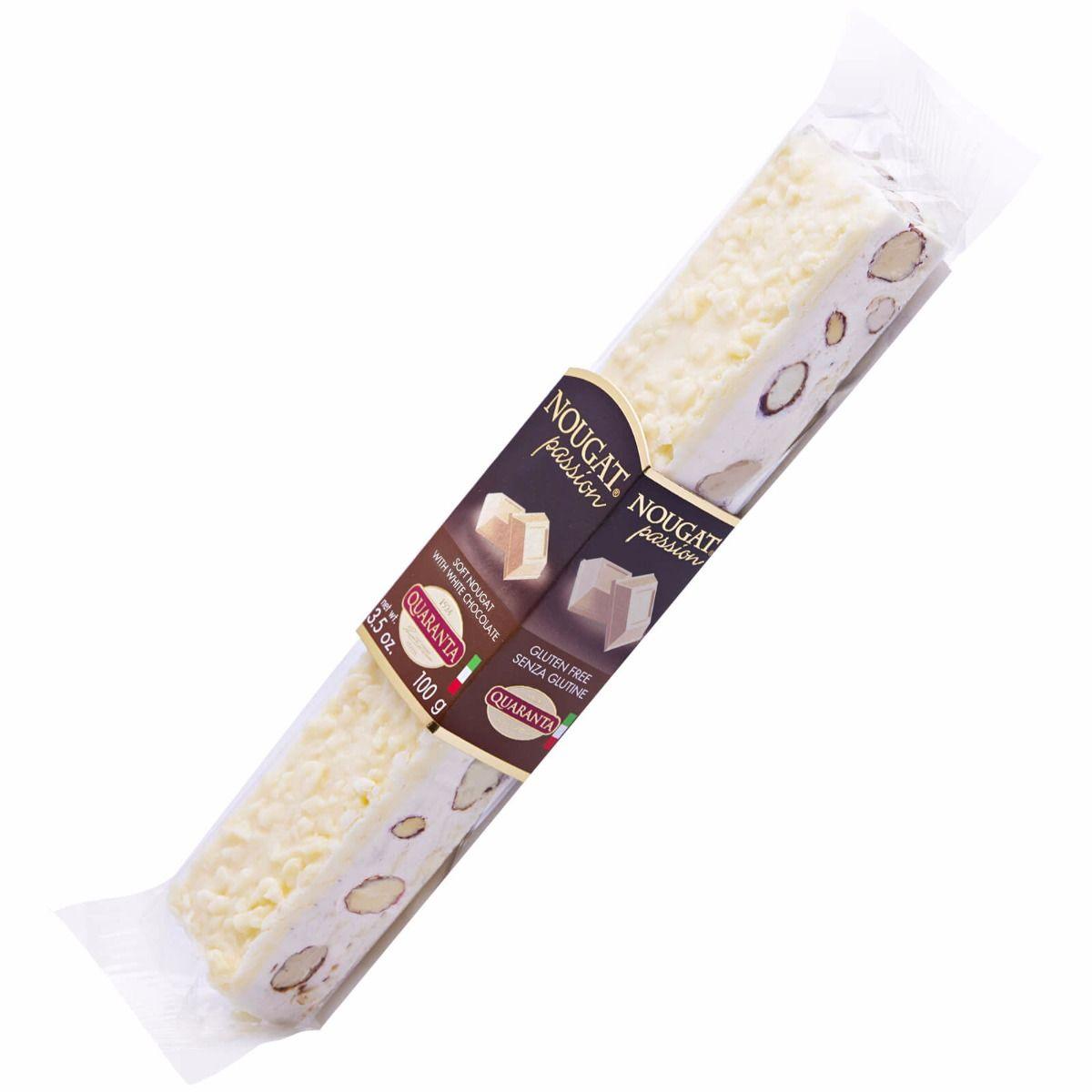 Quaranta Soft Torrone Bar - White Chocolate - Torrone Candy