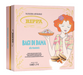 Rippa Bagi Di Dama cookie packaging with a woman holding cookies on a pink background