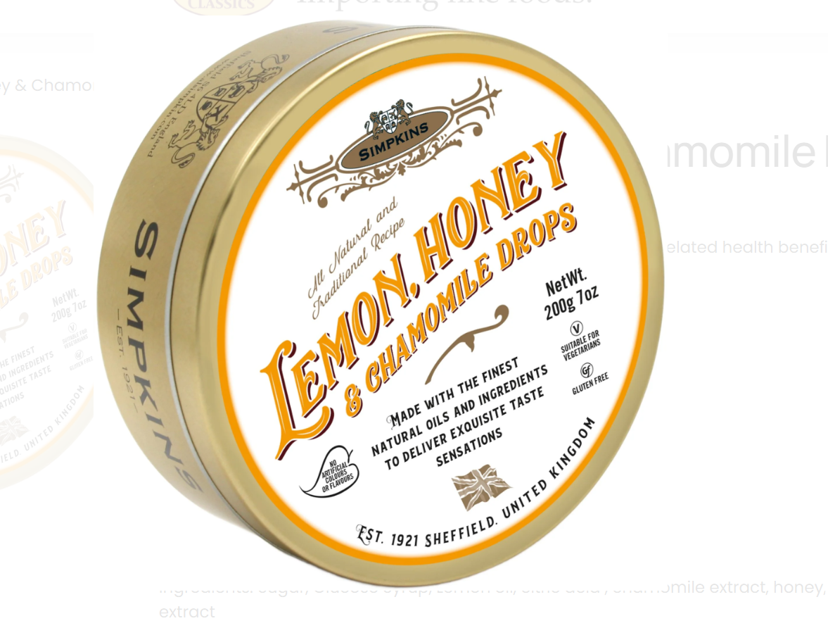 Simpkins Lemon, Honey & Chamomile Drops - Great Britain