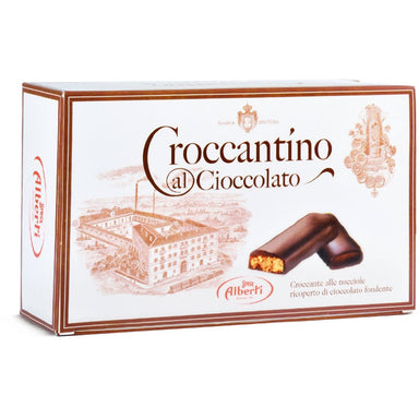 Alberti Croccantini Ricoperti - Dark Chocolate Covered Hazelnut Croccante - Torrone Candy