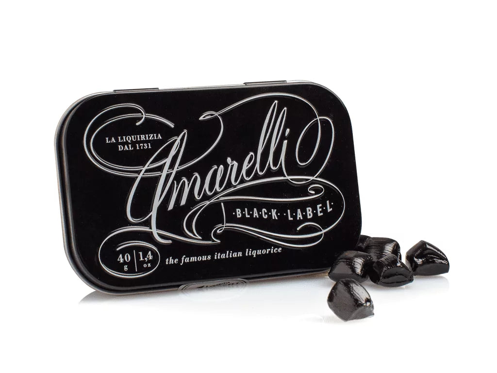 Amarelli Black Label Calabrian Licorice Tin - Torrone Candy