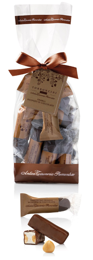 Antica Torroneria Piemontese Chocolate Covered Hard Hazelnut Torroncini - Torrone Candy