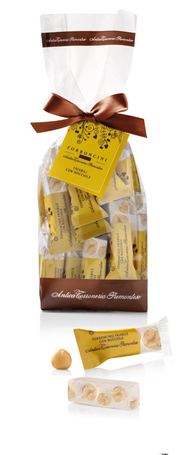 Antica Torroneria Piemontese Hard Torroncini with Hazelnuts - Torrone Candy