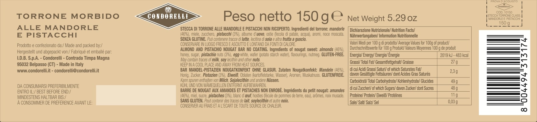 Condorelli Soft Torrone Bar