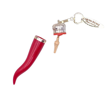 Italian Horn Cornicello Keychain with Gobbo Charm - Torrone Candy