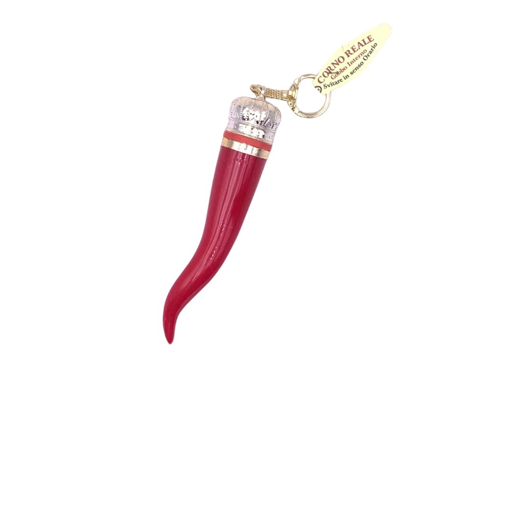 Italian Horn Cornicello Keychain with Gobbo Charm - Torrone Candy