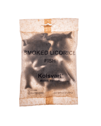 Kolsvart Cold Smoked Salty Licorice Fish - Sweden - Torrone Candy