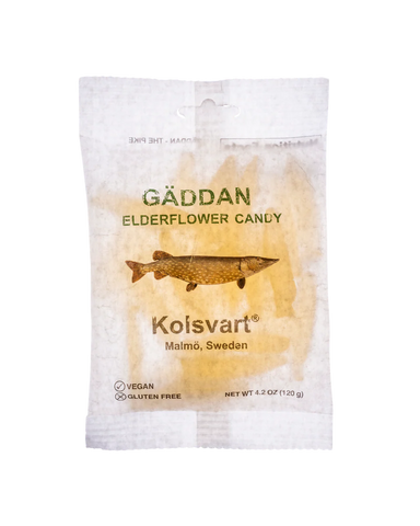 Kolsvart Gaddan Elderflower Candy Fish - Sweden - Torrone Candy