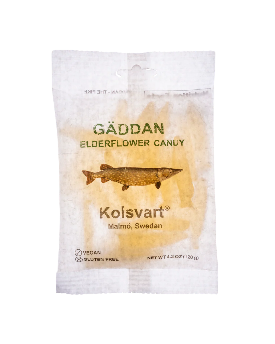 Kolsvart Gaddan Elderflower Candy Fish - Sweden - Torrone Candy