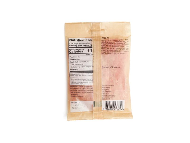 Kolsvart Roding Raspberry Candy Fish - Sweden - Torrone Candy