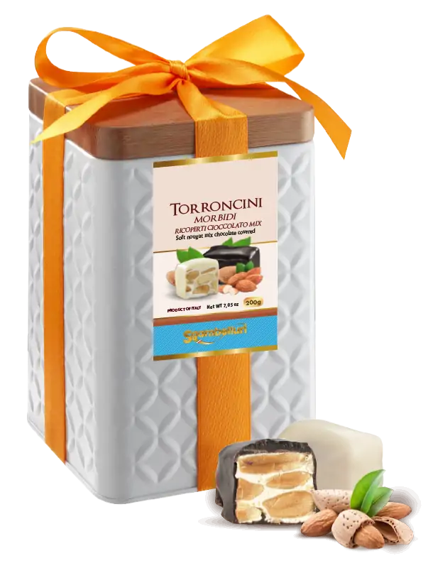 Sgambelluri Soft Assorted Torroncini White Gift Tin