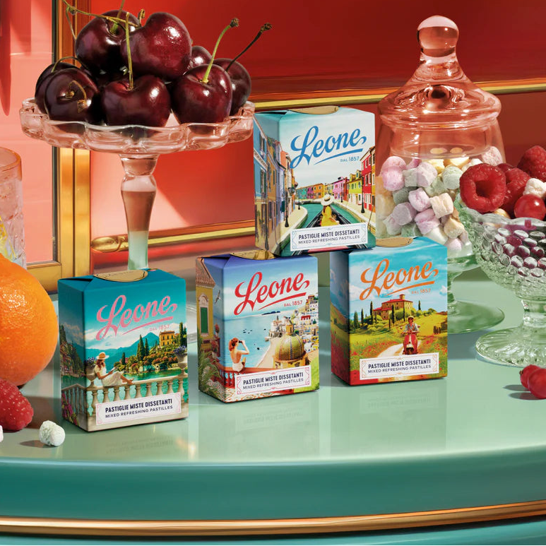 Leone Candy Originals - Italian Pastiglie - Landscapes - Lakeside - Torrone Candy