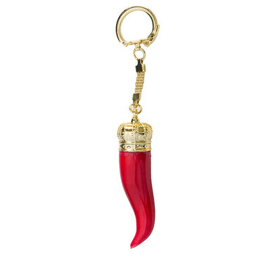 Medium Italian Horn Cornicello Keychain with Crown - Torrone Candy