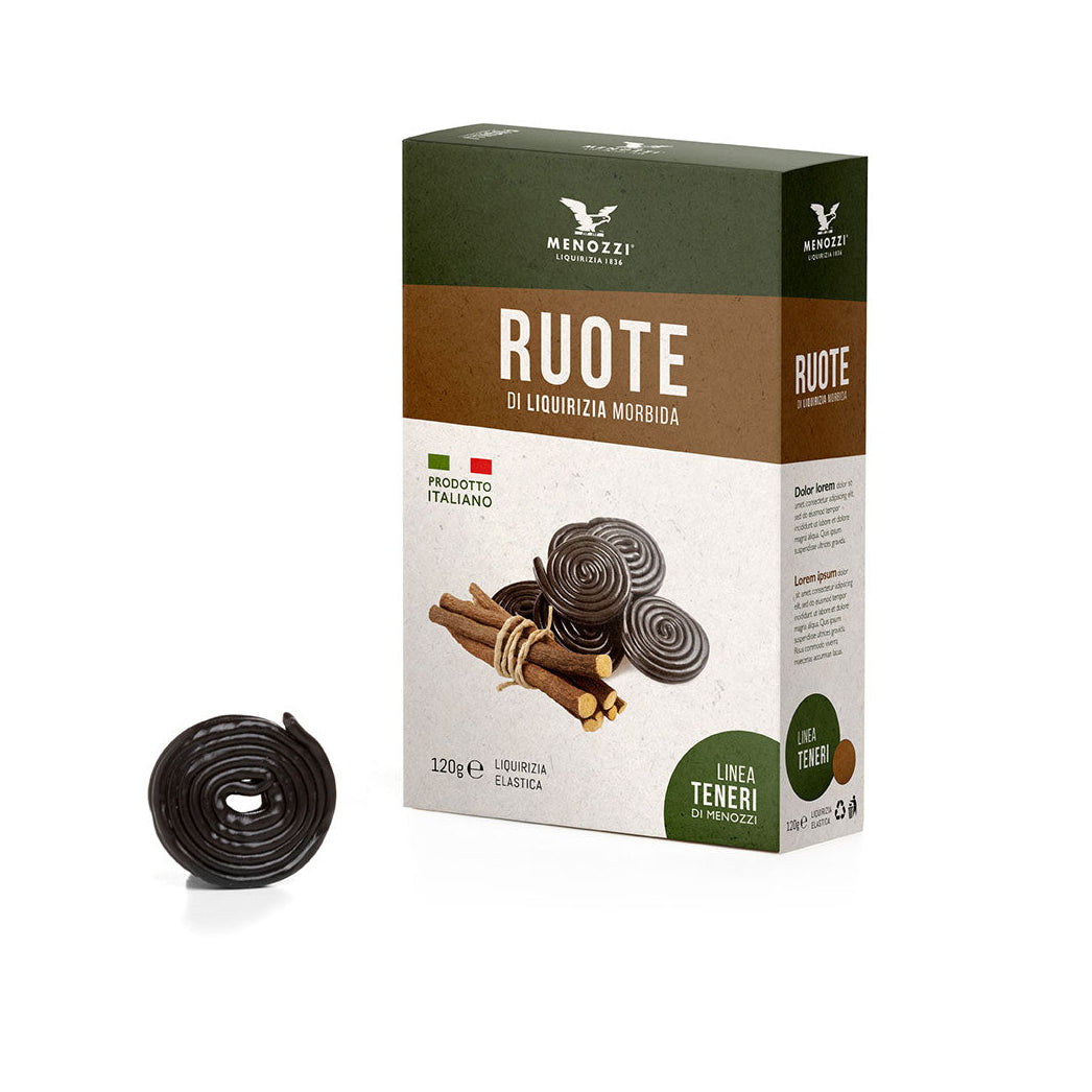 Menozzi De Rosa Ruote Licorice Wheels - Torrone Candy