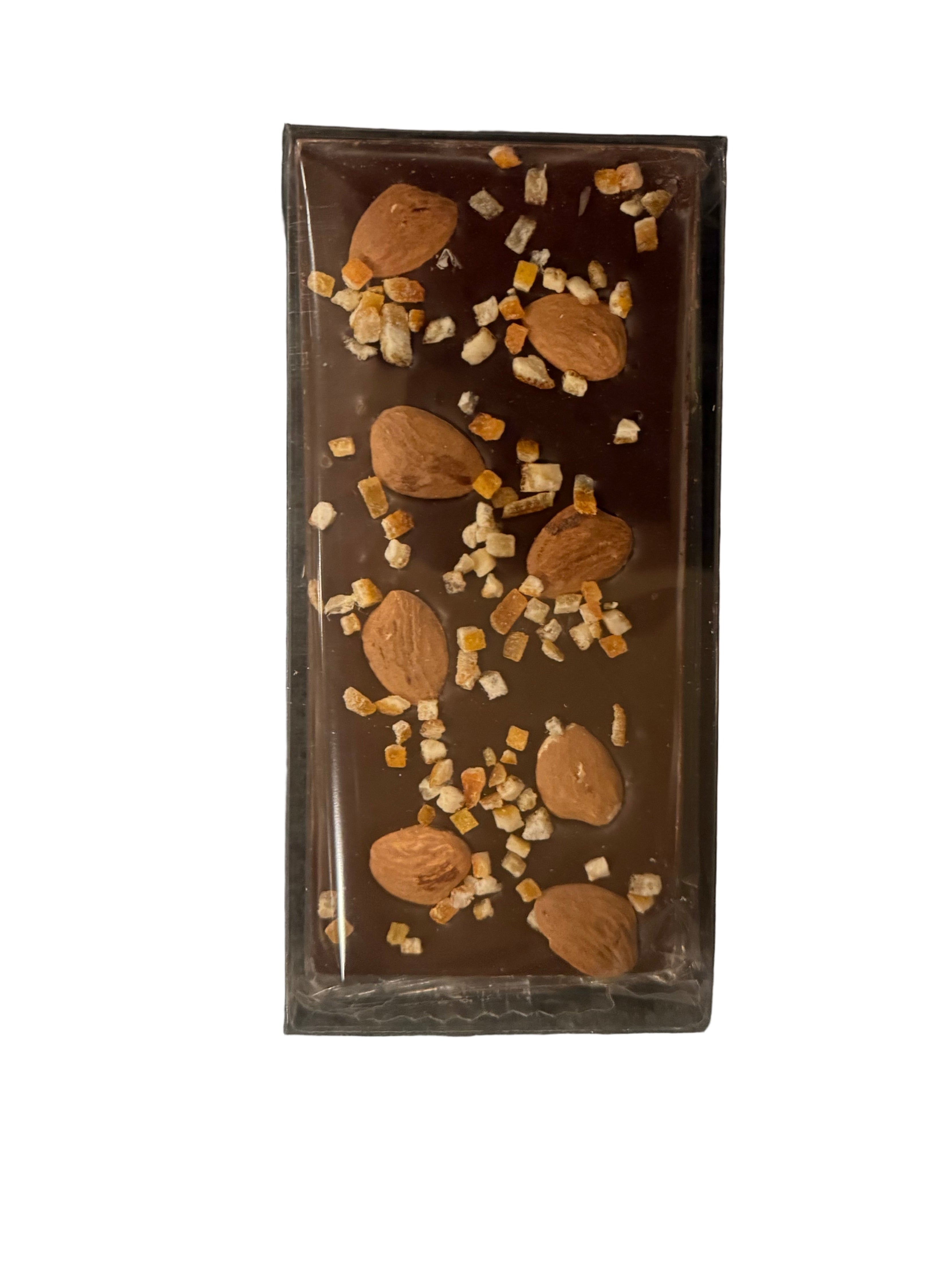 Muzzi Dark Chocolate Bar - Almonds & Oranges