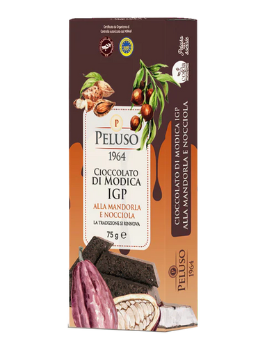 Peluso Modica IGP Chocolate Almond & Hazelnut Bar - Torrone Candy
