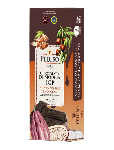 Peluso Modica IGP Chocolate Almond & Hazelnut Bar - Torrone Candy