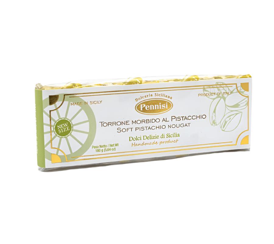 Pennisi Sicilian Soft Pistachio Torrone Bar - Torrone Candy