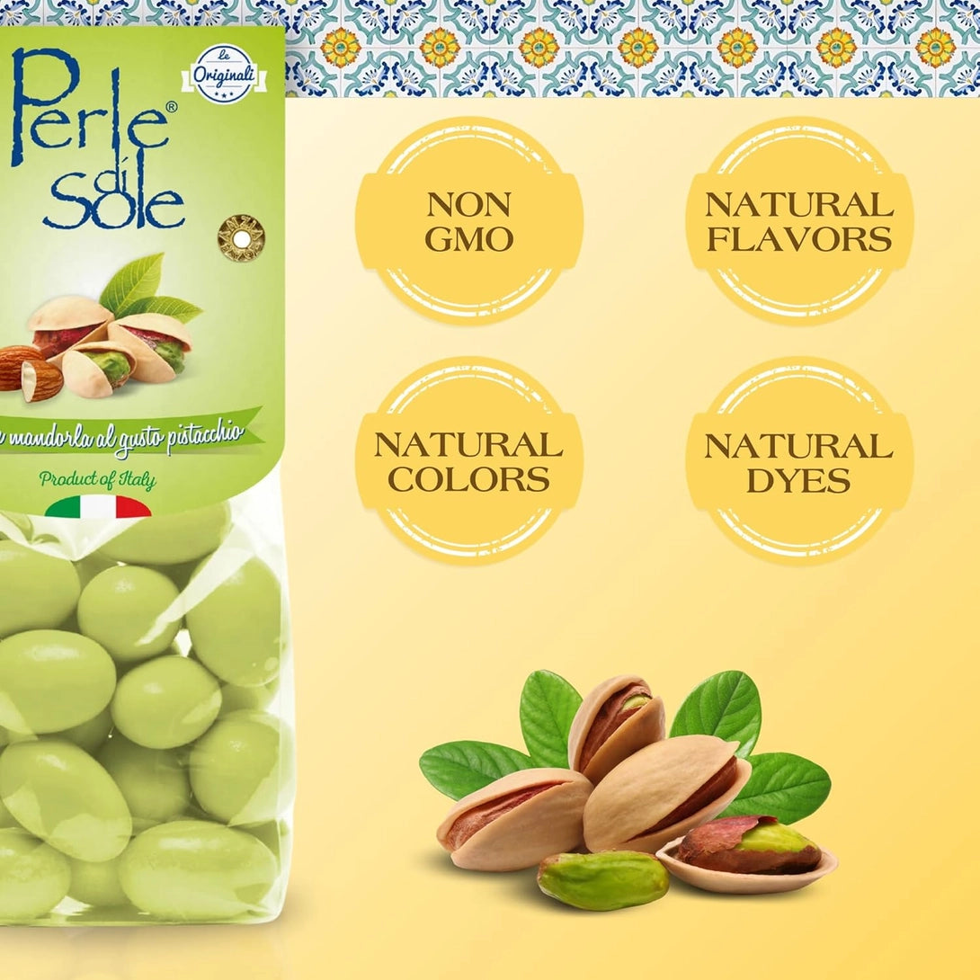 Perle di Sole Chocolate Covered Almonds - Pistachio