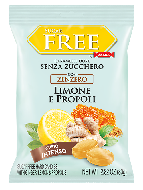 Serra Sugar Free Ginger & Propolis Candies - Torrone Candy