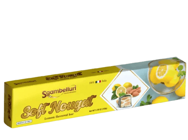 Sgambelluri Chocolate Covered Soft Torrone Bar - Lemon - Torrone Candy