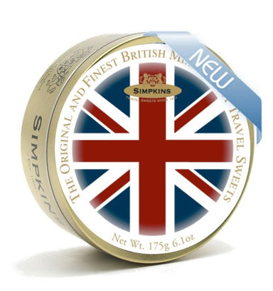 Simpkins Union Jack Flag Mixed Fruit Drops - Great Britain - Torrone Candy