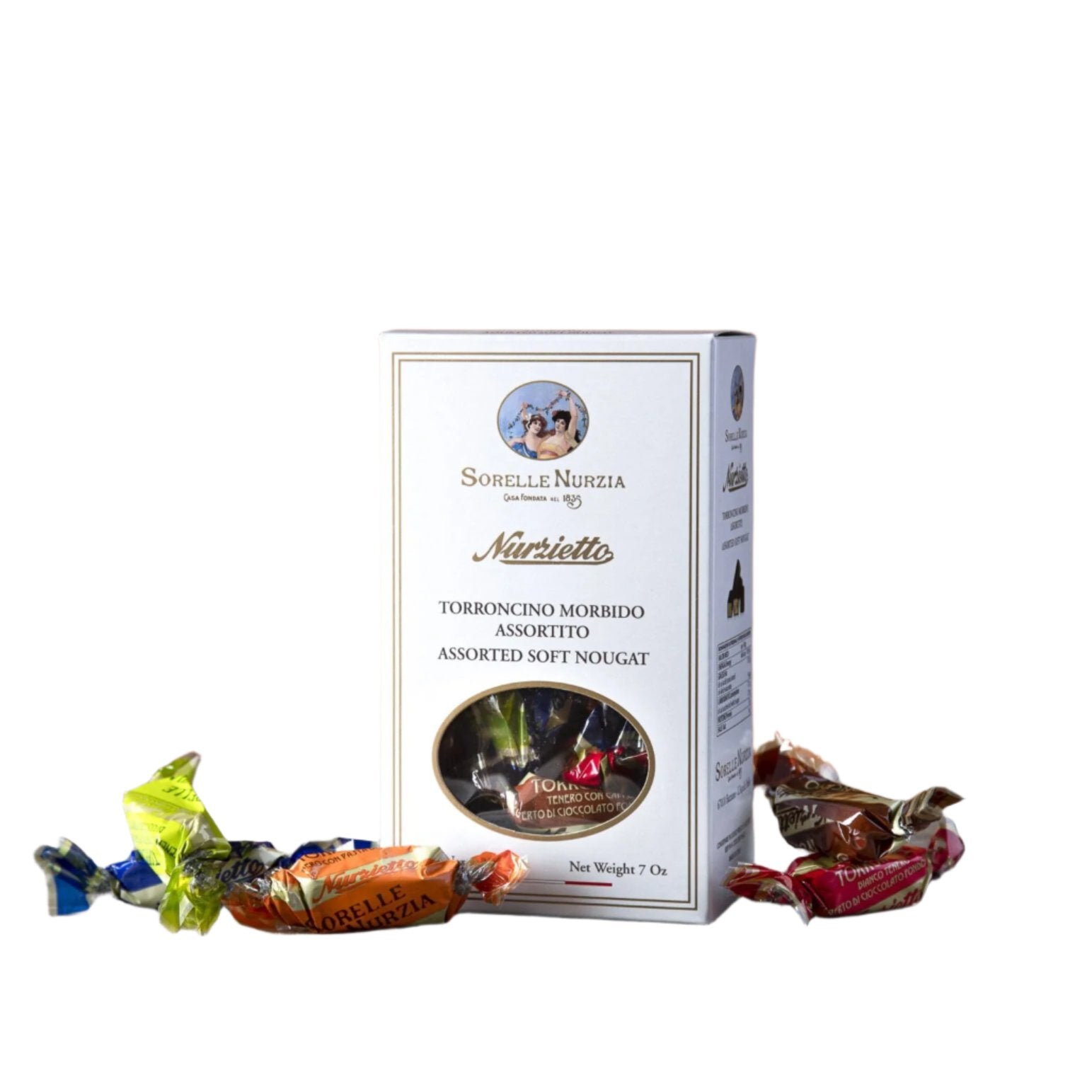 Sorelle Nurzia Nurzietto Torroncini Box - Assorted Soft Nougat - Torrone Candy