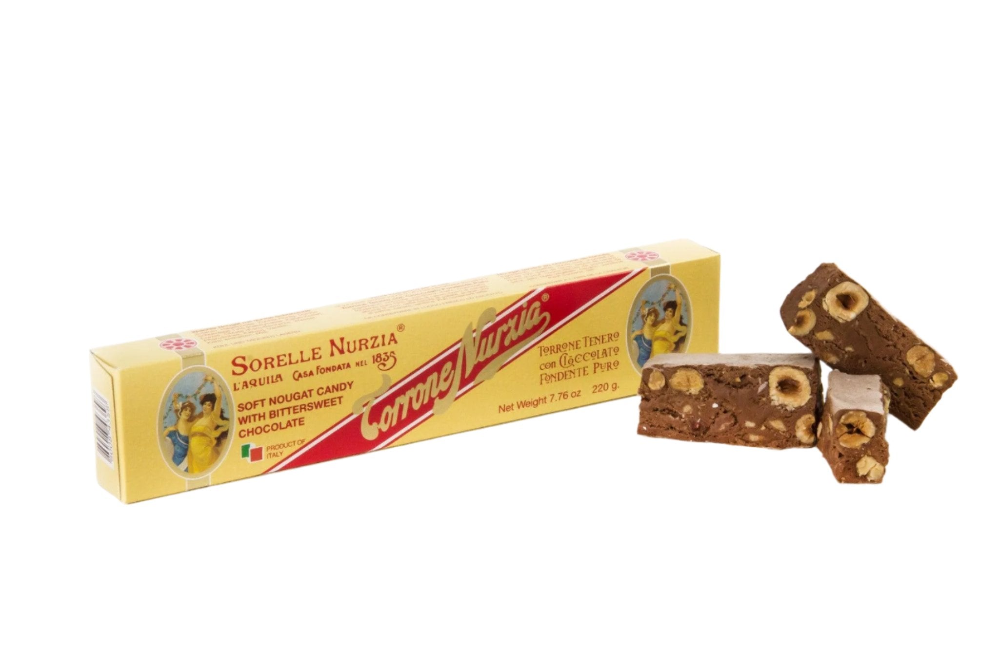 Sorelle Nurzia Soft Chocolate Torrone with Hazelnuts - Torrone Candy