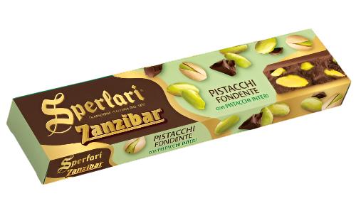 Sperlari Zanzibar Dark Chocolate Bar With Pistachios - Torrone Candy