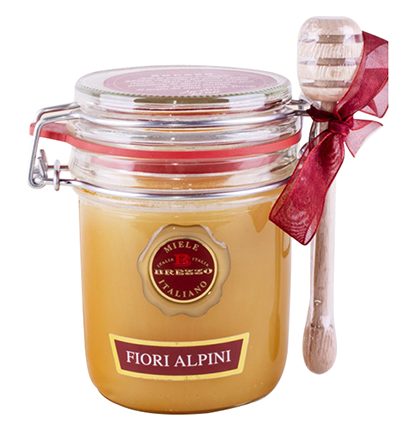 Brezzo Alpine Flower Honey Gift Jar Torrone Candy