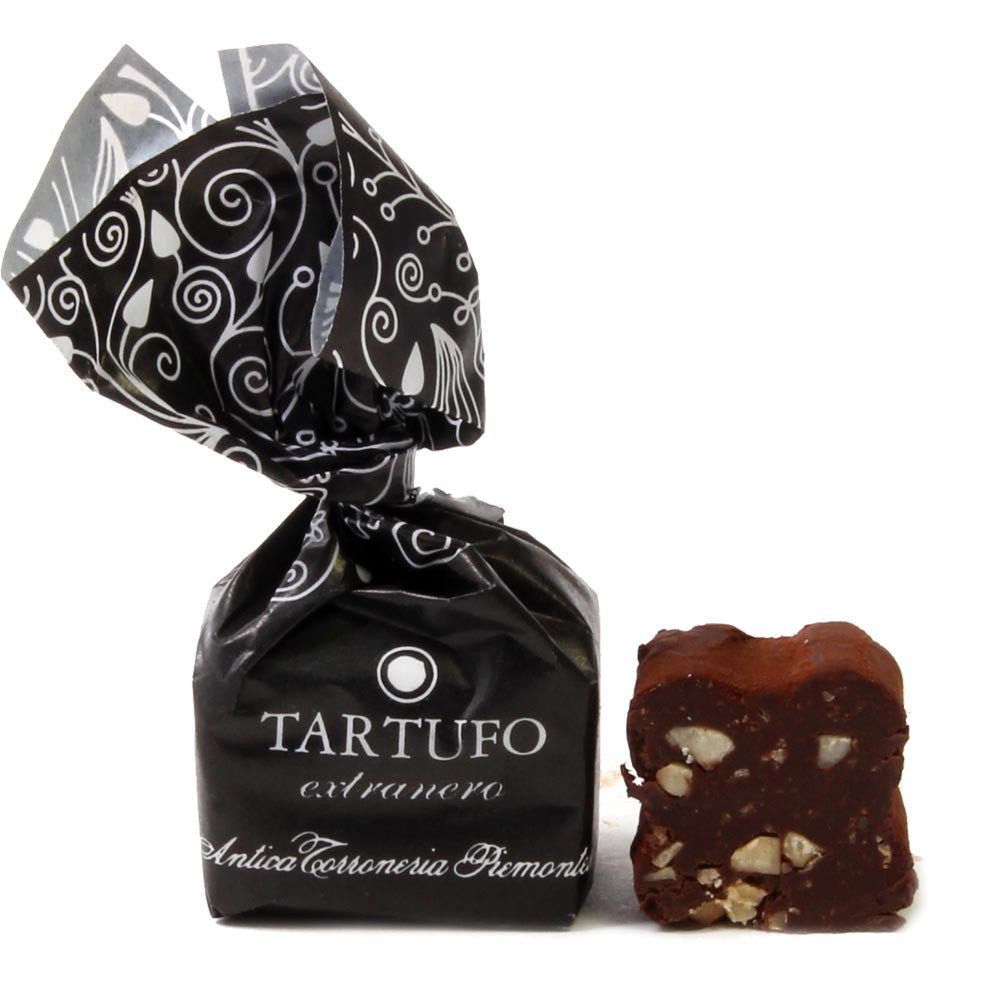 Antica Torroneria Piemontese Extra Dark Chocolate Truffles with Cacao Nibs - Torrone Candy