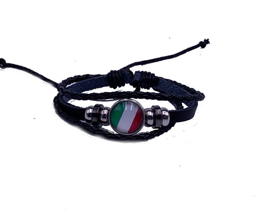 Black Corded Italy Flag Bracelet - Torrone Candy