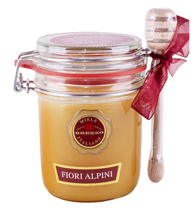 Brezzo Alpine Flower Honey Gift Jar - Torrone Candy