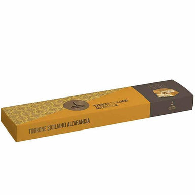 Fiasconaro Soft Sicilian Torrone Covered in White Chocolate Bar - Orange - Torrone Candy