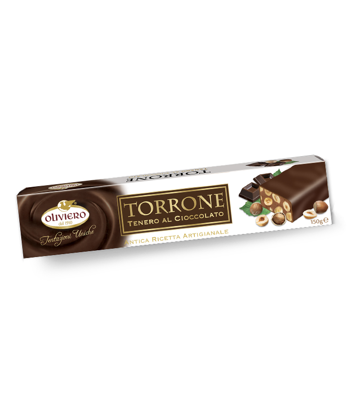 Oliviero Chocolate Covered Chocolate Torrone Bar - Soft - Torrone Candy