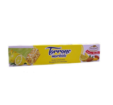 Oliviero Limoncello Soft Torrone Bar - Lemon Flavored Coating - Torrone Candy