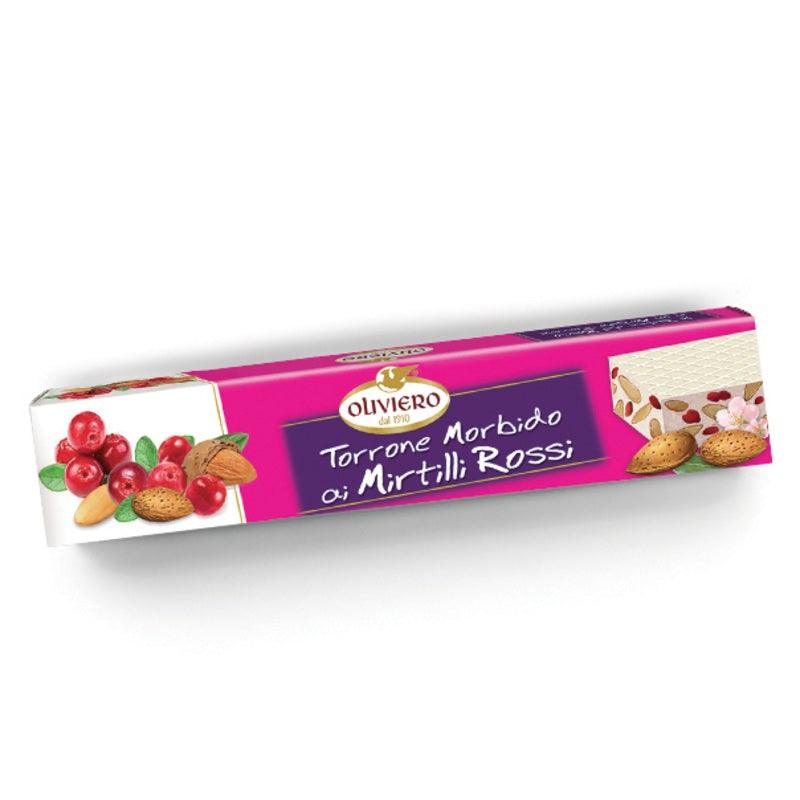 Oliviero Soft Torrone Nougat Bar - Cranberries - Torrone Candy