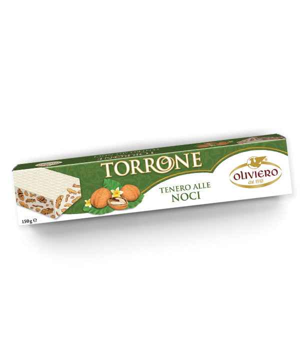 Oliviero Soft Vanilla Torrone Nougat Bar - Walnuts - Torrone Candy
