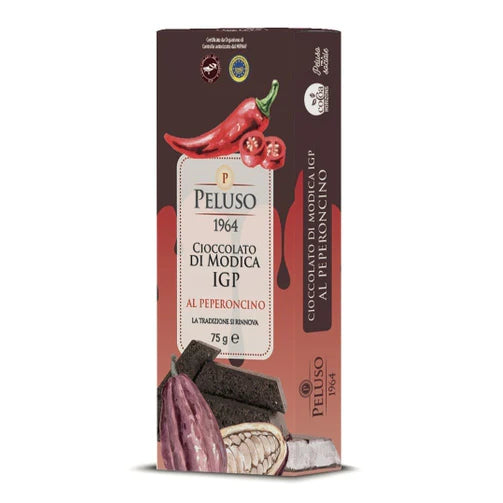 Peluso Modica IGP Chili Pepper Chocolate Bar - Torrone Candy